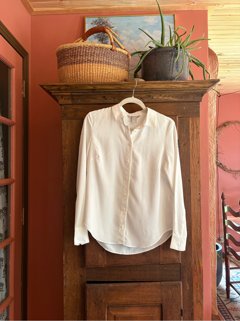 Classic Ivory Button-Up Blouse